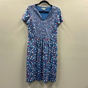 Boden Emory Knit Fallen Blossoms Floral
Dress Blue Red White Pink Sz 8 Preppy